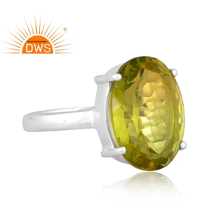 Best Quality 925 Fine Sterling Silver Doublet Peridot <b>Quartz</b> Gemstone Stackable <b>Ring</b> Custom Jewelry Manufacturer - Product Image 2