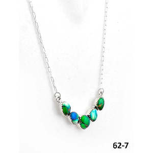 Collier artisanal sud-ouest en argent sterling avec dahlia paon et technologie d'incrustation à sertissage clos - Product Image 3