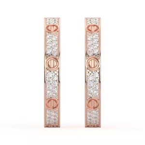 Pendientes de Oro con Incrustaciones de Diamantes al por Mayor, Elegantes y Sencillos Pendientes para Mujer a un Precio Accesible - Product Image 3