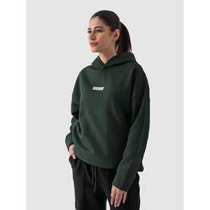 Sweat-shirt à capuche vert foncé pour femme, respirant, en soie, style streetwear décontracté, motif lettres, coupe ajustée pour l'automne - Product Image 1