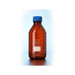 Frasco de Laboratorio de Vidrio Ámbar Schott DURAN de 100 ml con Tapa y Anillo - Product Image 1