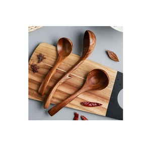 Cuchara de sopa de madera Cucharón Cucharas profundas Cuchara de sopa de forma redonda grande para 3 tamaños diferentes Venta caliente - Product Image 5