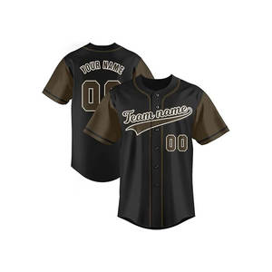 Maillot de baseball noir personnalisé, chemise boutonnée, nom et numéro personnalisés, uniforme sportif unisexe - Product Image 4