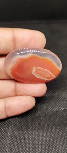 หินโมราอัญมณีทรงหลังเบี้ยลายแถบสีส้มธรรมชาติสำหรับทำเครื่องประดับใช้ปรับสมดุลพลังงาน - Product Image 3