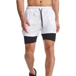 JWJ Short de course d'entraînement 2 en 1 pour homme Short de gymnastique athlétique de 7 pouces Doublure de compression Short imprimé de style personnalisé camouflage - Product Image 4