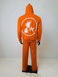 Ensemble survêtement homme 2 pièces, sweat à capuche et pantalon de survêtement évasé, imprimé 3D streetwear, broderie logo personnalisé, 100% coton, coupe oversize, hiver - Product Image 3