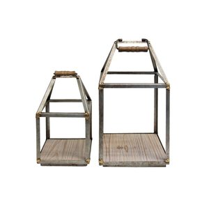 Ensemble de 2 lanternes T-Light en argent Lanternes en métal de qualité fraîche pour la décoration intérieure pour Noël Pâques au tarif de gros de l'Inde - Product Image 3