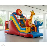 Grand toboggan gonflable d'extérieur 3D à thème compact pour enfants