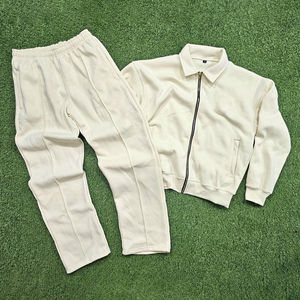 Conjunto Deportivo Informal de Alta Calidad, Sudadera Holgada Unisex con Capucha y Cremallera, Pantalones Deportivos de Felpa Gruesa - Product Image 2