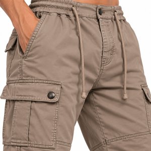 Pantalones Casuales Utilitarios para Hombre OEM con Diseño de Múltiples Bolsillos, Cintura Elástica y Cierres de Cremallera en los Tobillos - Product Image 5
