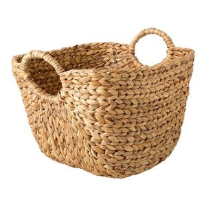 Cesta de Jacinto de Agua Hecha a Mano con Asa de Cuero y Diseño Tejido Natural para Decoración y Almacenamiento del Hogar - Product Image 5