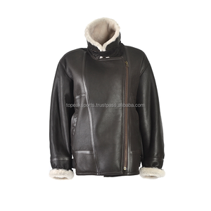 2026 OEM Latest Design Custom Made Original Black <b>Sheepskin</b> Leather <b>Jacket</b> For Men's High Quality Low Moq Winter Fashion <b>Jackets</b> - Product Image 4