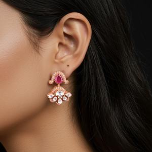 Conjunto de Joyería Premium Gajaah de Plata de Ley 925 con Esmeraldas, Collar y Aretes para Mujer, Ideal para Bodas, Compromisos y Fiestas - Product Image 1