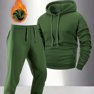 Conjuntos de chándal para hombre Sudadera con capucha y pantalones Mujer Jersey con capucha de color sólido + Pantalones Traje Ropa deportiva informal Conjuntos Hombre - Product Image 1