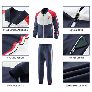 Chándal deportivo Unisex con rayas laterales y logotipo personalizado de alta calidad, conjunto de Jogger de 2 piezas, chándal de entrenamiento - Product Image 3