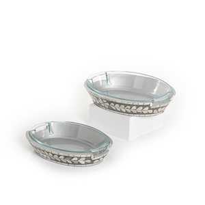 Bandeja de decoración de acrílico transparente con diseño de resina perla madre nueva bandeja de café ovalada pequeña negra personalizable madera barata gran oferta - Product Image 4