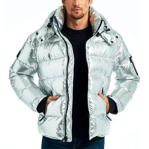 Veste en duvet imperméable métallisé brillant pour hommes Streetwear d'hiver vente en gros de veste en duvet épais style tendance design hommes - Product Image 2