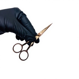 Ciseaux de coiffure professionnels en acier inoxydable couleur or rose, pour droitiers, ciseaux plats pour barbier, ciseaux à effiler pour franges, manche long 6H, 29 cm - Product Image 1