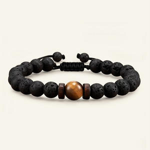 Braccialetto Energetico Bestseller, Regalo di Compleanno per <span class=keywords><strong>Figlio</strong></span>/Nipote/Papà/Fidanzato/Marito, Bracciale con Perle di Ossidiana Naturale - Product Image 5