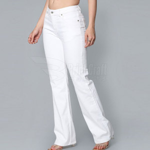 Best Price New Design <b>Women's</b> Light Weight Mid Waist <b>Jeans</b> Pants for Adults Breathable with Flat Front-for Spring - Product Image 4
