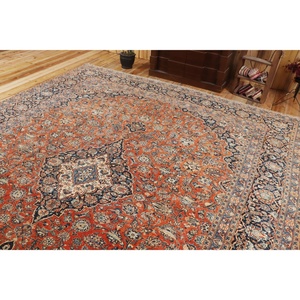 Turkish <b>9</b>,4x12,5 ft Oversize Rug, Vintage Rug, Orange Solid Rug - Product Image 5
