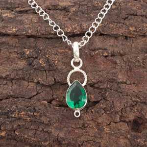 Collar de Plata de Ley 925 con Colgante de Esmeralda, Hecho a Mano, Piedra de Nacimiento de Mayo, Certificado IGI, Elegante Regalo para Mujer - Product Image 5