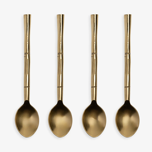 Cuillère en laiton design de luxe manche court en bambou cuillère à dîner accessoires d'ustensiles de cuisine à domicile meilleur prix - Product Image 1