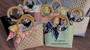 Ethnic Woven Rattan <b>Wristlet</b> Bag Geometric Pattern White Black Yellow Women's Daily Use Flap Closure Single Strap - Product Image 6