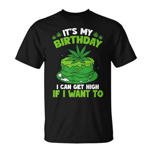 T-Shirt Promozionale 'It's My Birthday Stoner 420' con Foglia di Marijuana per Bambini, Amanti e Fan del Cannabis - Product Image 3