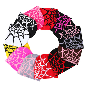 Personalizable nuevo grueso cálido tejido Jacquard Spider Web Bean Hat emparejado con personalizado moda frío sombrero - Product Image 3