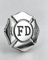 Hebilla de Cinturón de Bombero Personalizada con Cruz de Malta, Estilo Moderno y Tradicional, Chapada en Latón Antiguo y Zinc