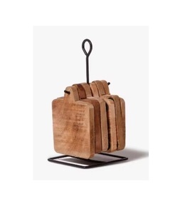 Salle à manger utiliser approvisionnement arrivée carré bois d'acacia résine époxy sous-verres fabriqués à la main conception personnalisée pour la maison - Product Image 6