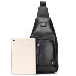 Bolsa de pecho de cuero con correa cruzada y cierre de cremallera seguro Bolsa de pecho de cuero de moda con diseño ligero - Product Image 6