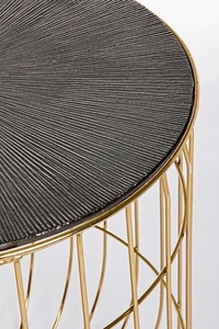 Conception contemporaine de forme ronde de table latérale en métal avec le dessus de texture de rayon de soleil pour des meubles de salon - Product Image 3