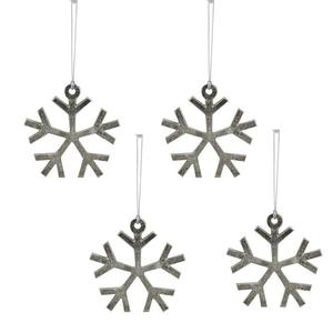 Flocon de neige suspendu argenté en métal fait main en vrac pour la décoration de Noël à bas prix - Product Image 6