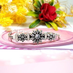 Handmade 925 Sterling <b>Silver</b> Fine Charm <b>Bracelet</b> with Natural Cubic Zirconia Gemstone Unique Gift <b>for</b> <b>Girls</b> and Women - Product Image 2