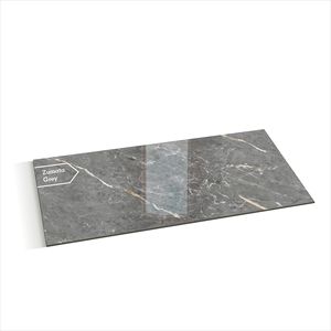 Azulejos de porcelana pulida de 600x600mm y 600x1200mm de la India Varios diseños en función de ladrillo refractario de color gris - Product Image 1