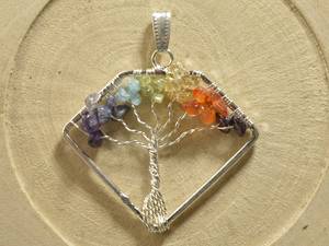 Naturel Sept Chakra Arbre de Vie Gemme Fil Enveloppé Argent Plaqué À La Main En Vrac Cabochon Pierre Pendentif Guérison Cristal Lot - Product Image 6