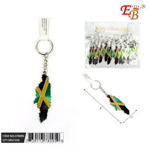 LLavero de cuero de Jamaica Logotipo personalizable 300PCS 25DZ/CS para hoteles y negocios Compuesto de metal de goma de cuero - Product Image 1