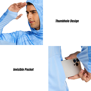 Camisa de Manga Larga de Camuflaje para Hombre 2026, Ajustada, Refrescante, con Protección Solar SPF50 y Protección UV, Camisa de Pesca Impermeable con Capucha - Product Image 4