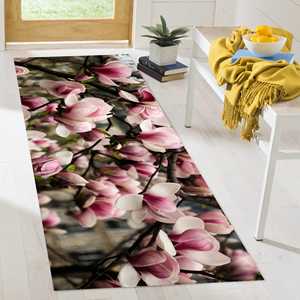 Alfombra Rosa Magnolia, Alfombras con Flores Rosas, Alfombra Rosa, Alfombras Botánicas, Alfombra de Chenilla - Product Image 5
