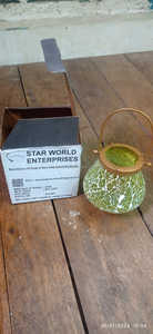 Soporte de vela redondo de aspecto hecho a mano mosaico de vidrio redondo Metal Candle Stand Set para la decoración del hogar y el jardín de la India - Product Image 5