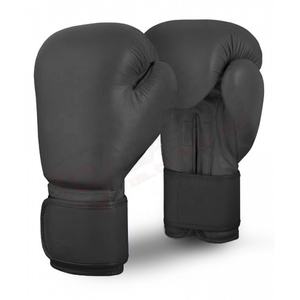Adults Breathable Custom Logo Breathable Latest Design Genuine Leather Fighting-Training Blacked Boxing <b>Gloves</b> - Product Image 5