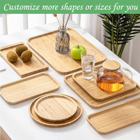 Plateau en bambou massif avec Logo personnalisé, assiette de Table rectangulaire en bois pour la maison, vente en gros