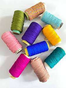 Fil de cordon en maille métallique 100% polyester pour broderie, crochet, motif brut, écologique, vente en gros, textile Kushang - Product Image 6