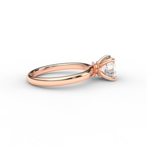 แหวนหมั้นเพชรเม็ดเดี่ยวทรงกลมทองคำขาว/โรสโกลด์/เหลือง 14k ของแท้จากโรงงาน พร้อมเพชรเพาะเลี้ยงในห้องปฏิบัติการ - Product Image 4