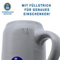 Hofbraeuhaus Muenchen Oktoberfest Bavaria Tasse à bière 1 L Stein émaillée au sel avec couvercle en étain pour boisson