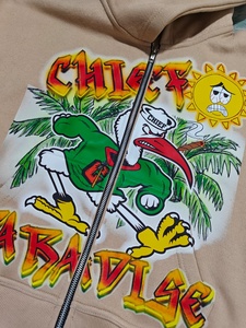 Sweat à capuche zippé décontracté d'hiver imprimé DTF de qualité supérieure, en polaire doux, personnalisé, impression couleur intégrale sans fissures, 100% coton - Product Image 2