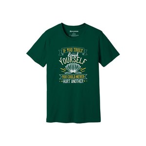 Camiseta informal de algodón 100% con impresión de temas de Buda en 3D, 12 opciones de color, 160-180, colocación de diseño personalizable GSM pesado - Product Image 1