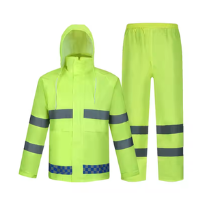 Veste imperméable réfléchissante de sécurité imperméable réfléchissante haute visibilité combinaisons de pluie pour hommes avec bande réfléchissante accrocheuse - Product Image 2